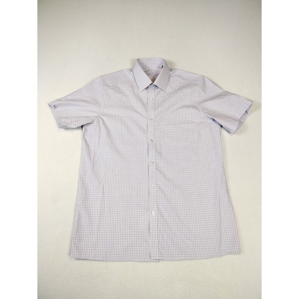 Louis Philippe Shirt Men's Large‎ 42 CMS Purple White Corpcore Workewear Office
